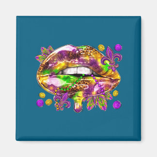 Shirt Lips Mardi Gras Carnival Fat Magnet