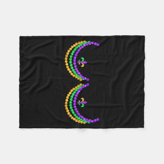 Shirt Mardi Gras Funny Beads S Outline Costume Hum Fleecedecke (Vorderseite (Horizontal))