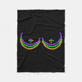 Shirt Mardi Gras Funny Beads S Outline Costume Hum Fleecedecke (Vorderseite)