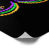 Shirt Mardi Gras Funny Beads S Outline Costume Hum Poster (Ecke)