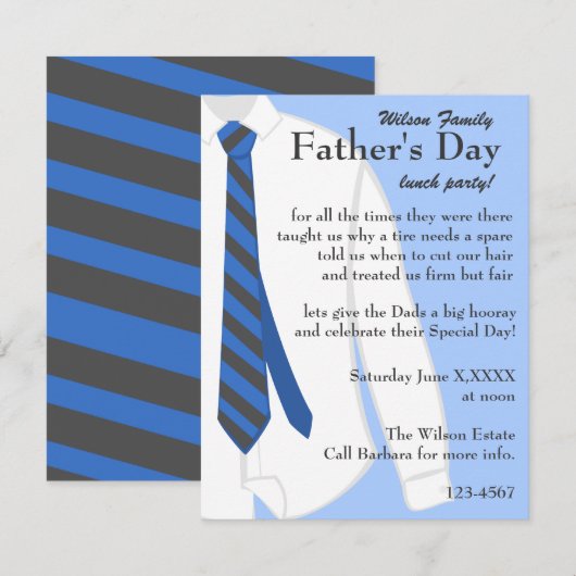 Shirt meines Vaters Einladung (Vorne/Hinten)