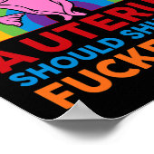 Shirt Middle Finger, wer keine Uterus sollte Poster (Ecke)
