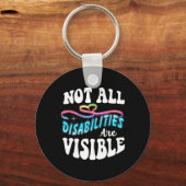 Shirt mit Behinderungen Nicht alle Behinderungen s Schlüsselanhänger (Rückseite)