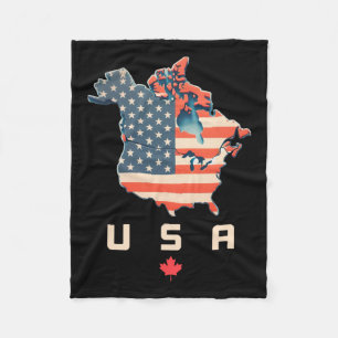 Shirt mit Kanada und US-amerikanischer Karte - Ann Fleecedecke