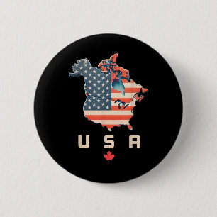 Shirt mit Kanada und USA Karte - Anhang Amerika Button