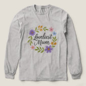 Shirt mit schönstem Mum Floral Long Sleeve (Design Vorderseite)