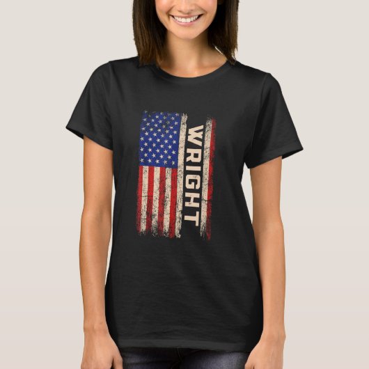 Shirt "Nachname" - Name der amerikanischen Flagge (Vorderseite)