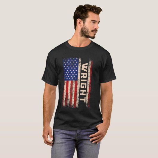 Shirt "Nachname" - Name der amerikanischen Flagge (Vorne ganz)