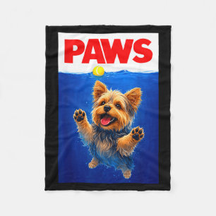 Shirt Neuheit Pfoten Yorkshire Terrier Hund Fleecedecke