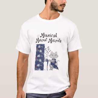 Shirt Niedlich Katzen Liebe Musikalisches Klavier