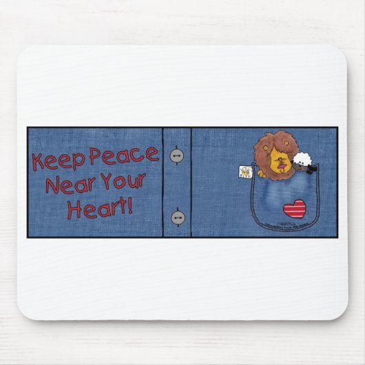 Shirt-Pocket-Pals für Löwen und Lamm Mousepad (Vorne)