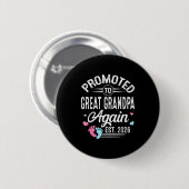Shirt Promoted Great Grandpa Again Est Button (Vorne & Hinten)