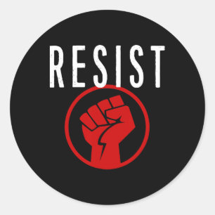Shirt "Resist Fist T" - Teil der Resistenz - Runder Aufkleber