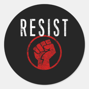 Shirt "Resist Fist T" - Teil der Resistenz - Runder Aufkleber