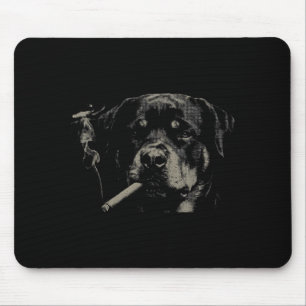 Shirt Retro Hund Rottweiler Rauchend Meme Mousepad