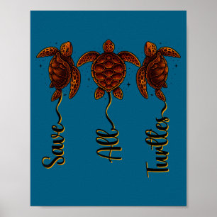 Shirt Rette alle Schildkröten Meeresschildkröte Poster