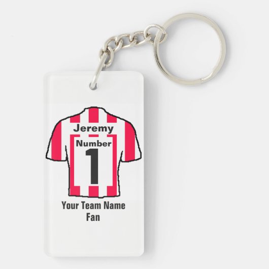 Shirt Rot und Weiß Schlüsselanhänger (Rückseite)