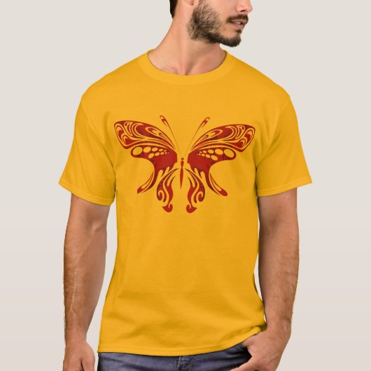 Shirt - roter Schmetterling (Vorderseite)
