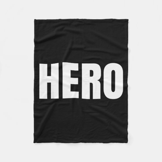 Shirt Says Hero - Funny One Word Fashion - Black - Fleecedecke (Vorderseite)