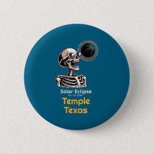 Shirt Skelett Sonnenfinsternis Tempel Texas Button