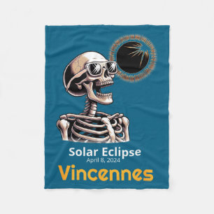 Shirt Skelett Sonnenfinsternis Vincennes Indiana Fleecedecke