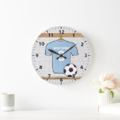 Shirt Sky Blau und Weiß Große Wanduhr (Zuhause)