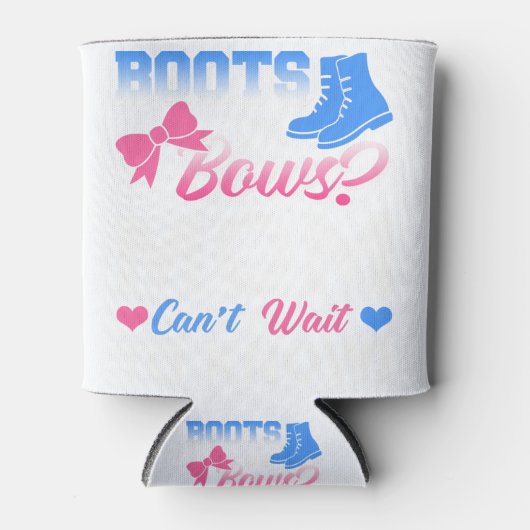 Shirt-Stiefel oder Bows-Mama für das Baby-Geschlec Dosenkühler (Vorderseite)