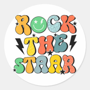 Shirt Test Day Rock the Funny Staar Test Squad Runder Aufkleber