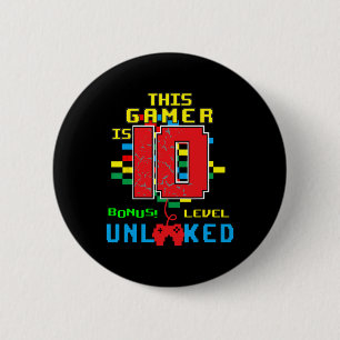 Shirt-Videospiel zum Geburtstag, Stufe 10 O Button