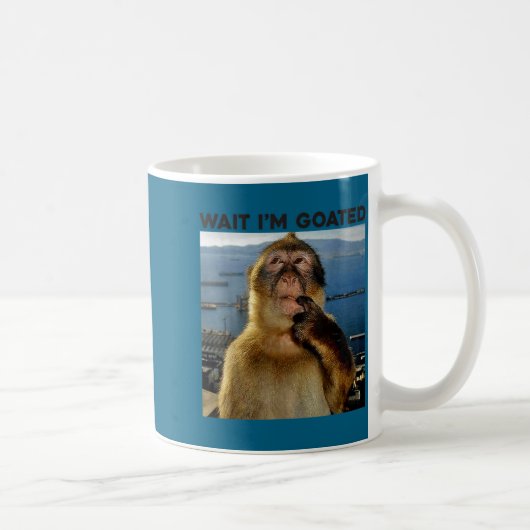 Shirt Wait Goated Denkender Affe Meme Kaffeetasse (Rechts)