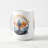 Shirt Wandern | Shirt für Urlaub | Abenteuer Kaffeetasse (Vorderseite Links)