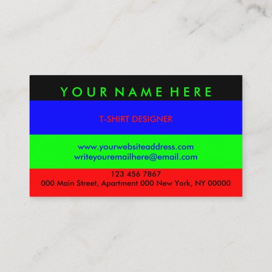 Shirt-Wärmeübertragung Vinyl nach Maß Visitenkarte (Rückseite)