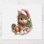 Shirt Weihnachten Weihnachtsmannmütze Schaumweinetikett (Einzelnes Label)