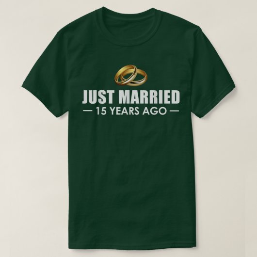 Shirt zum 15. Hochzeitstag - Just Married 15 Y (Design vorne)