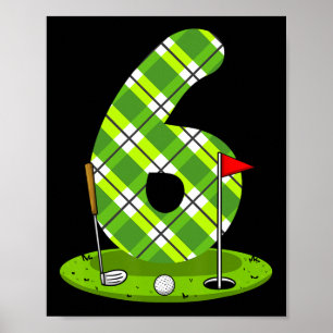 Shirt zum Geburtstag des Golfs für Kinder 6. Gebur Poster