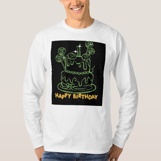 Shirt zum Geburtstag Kuchen (Vorderseite)