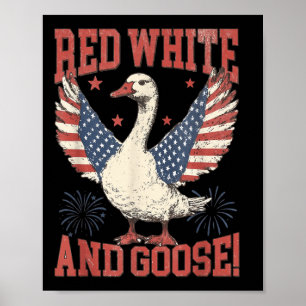 Shirt zum Tag der Unabhängigkeit von Rot und Weiß Poster