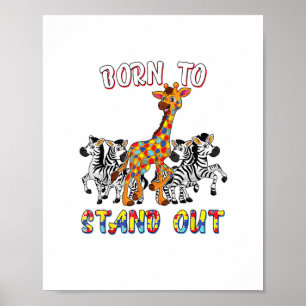 Shirt zur Aufklärung von Autismus Jungs Geboren, M Poster