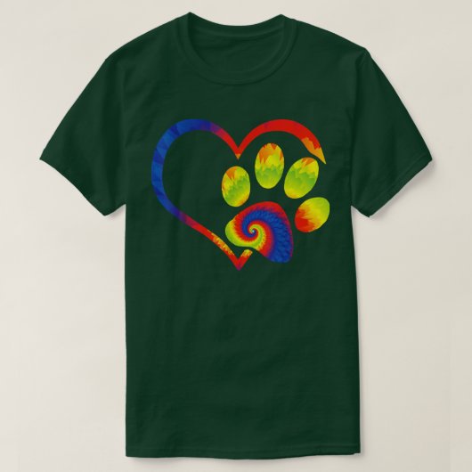 Shirt zur Rettung von Tieren Dog Paw Gefärbte Kraw (Design vorne)