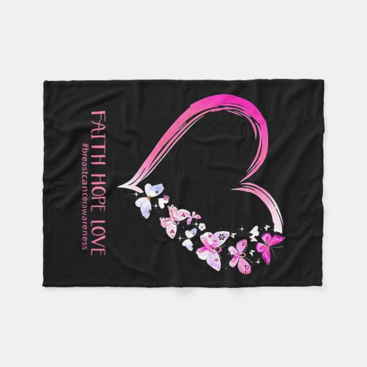 Shirt zur Sensibilisierung für Krebs1 Fleecedecke (Vorderseite (Horizontal))