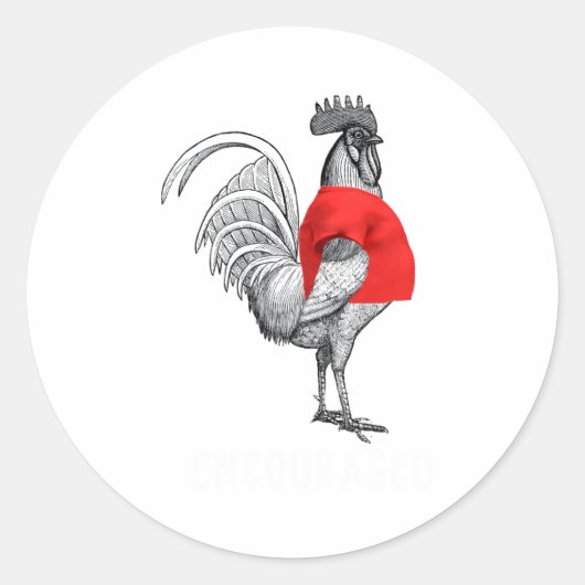 Shirting Encouraged White Text Funny Runder Aufkleber (Vorderseite)