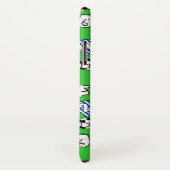 Shirts aus blau-weiß gestreiftem Fußball. Case-Mate iPhone Hülle (Hinten/Rechts)