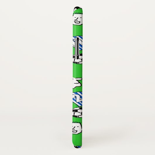 Shirts aus blau-weiß gestreiftem Fußball. Case-Mate iPhone Hülle (Hinten/Rechts)