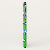 Shirts aus blau-weiß gestreiftem Fußball. Case-Mate iPhone Hülle (Hinten/Links)