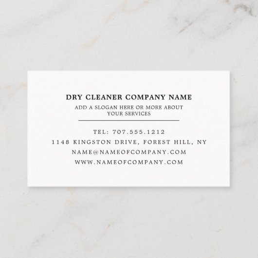 Shirts, chemische Reinigungsmittel, Reinigungsserv Visitenkarte (Rückseite)