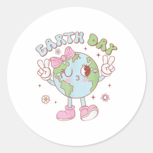 Shirts des niedlichen Earth Day für Mädchen Kinder Runder Aufkleber