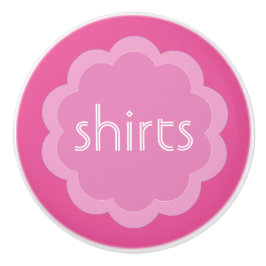 Shirts Kleidung Organisation rosa Blume Drehknopf Keramikknauf