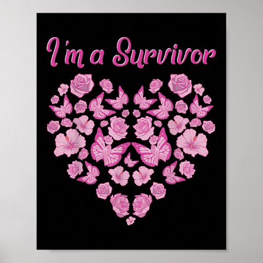 Shirts zur Brustkrebserkrankung bei Frauen im Rahm Poster (Vorne)