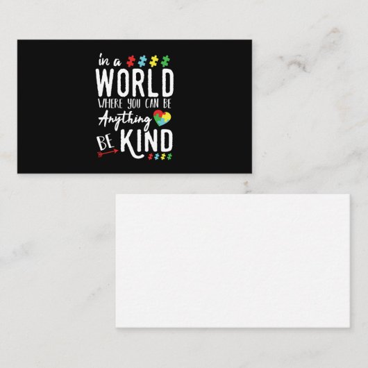 Shirts zur Sensibilisierung für Autismus - Seien S Visitenkarte (Vorne/Hinten)