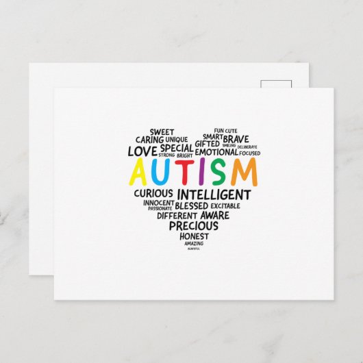 Shirts zur Sensibilisierung für Autismus - Shirt f Ankündigungspostkarte (Vorne/Hinten)